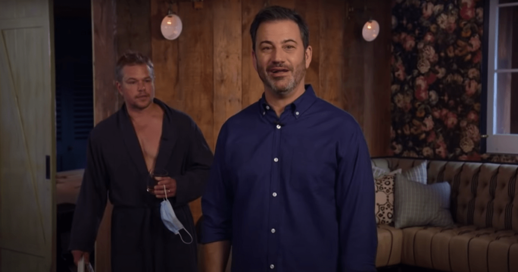 For Jimmy Kimmel Announces Summer Break and with Matt Damon in the Background