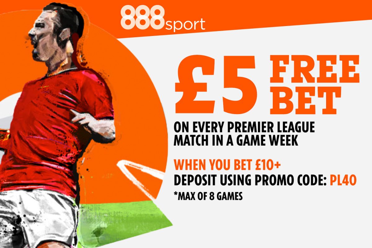 Premier League betting offer: Get £40 in free bets this week with 888Sport new customer special