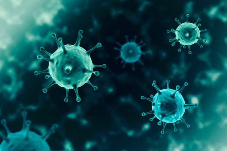 digital illustration of viruses