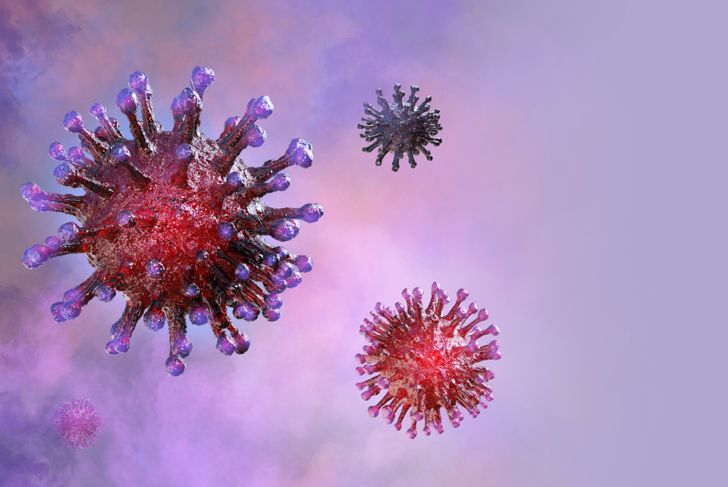 digital illustration of viruses