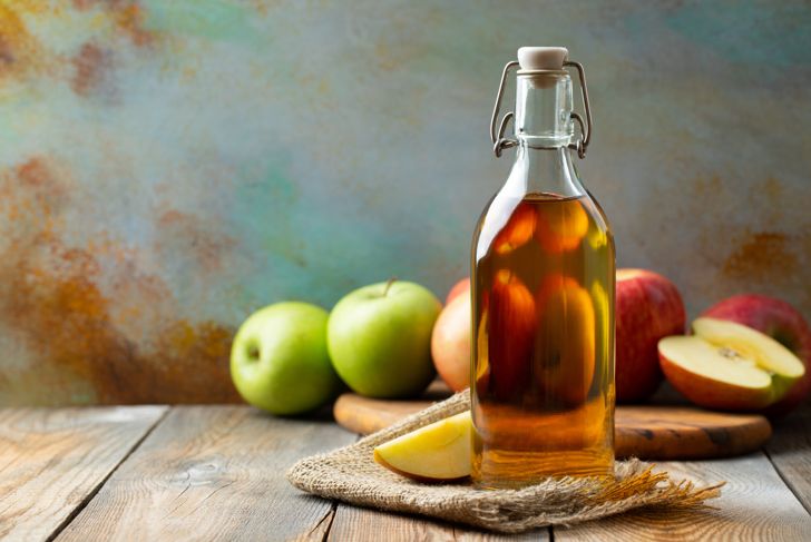 Bottle of organic apple cider vinegar or cider