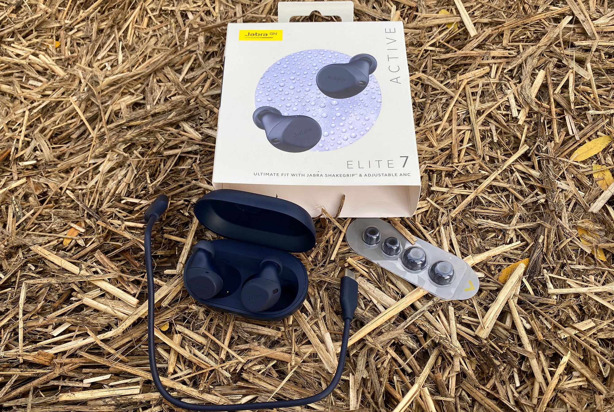 Jabra elite 7 active bluetooth earbuds with packaging
