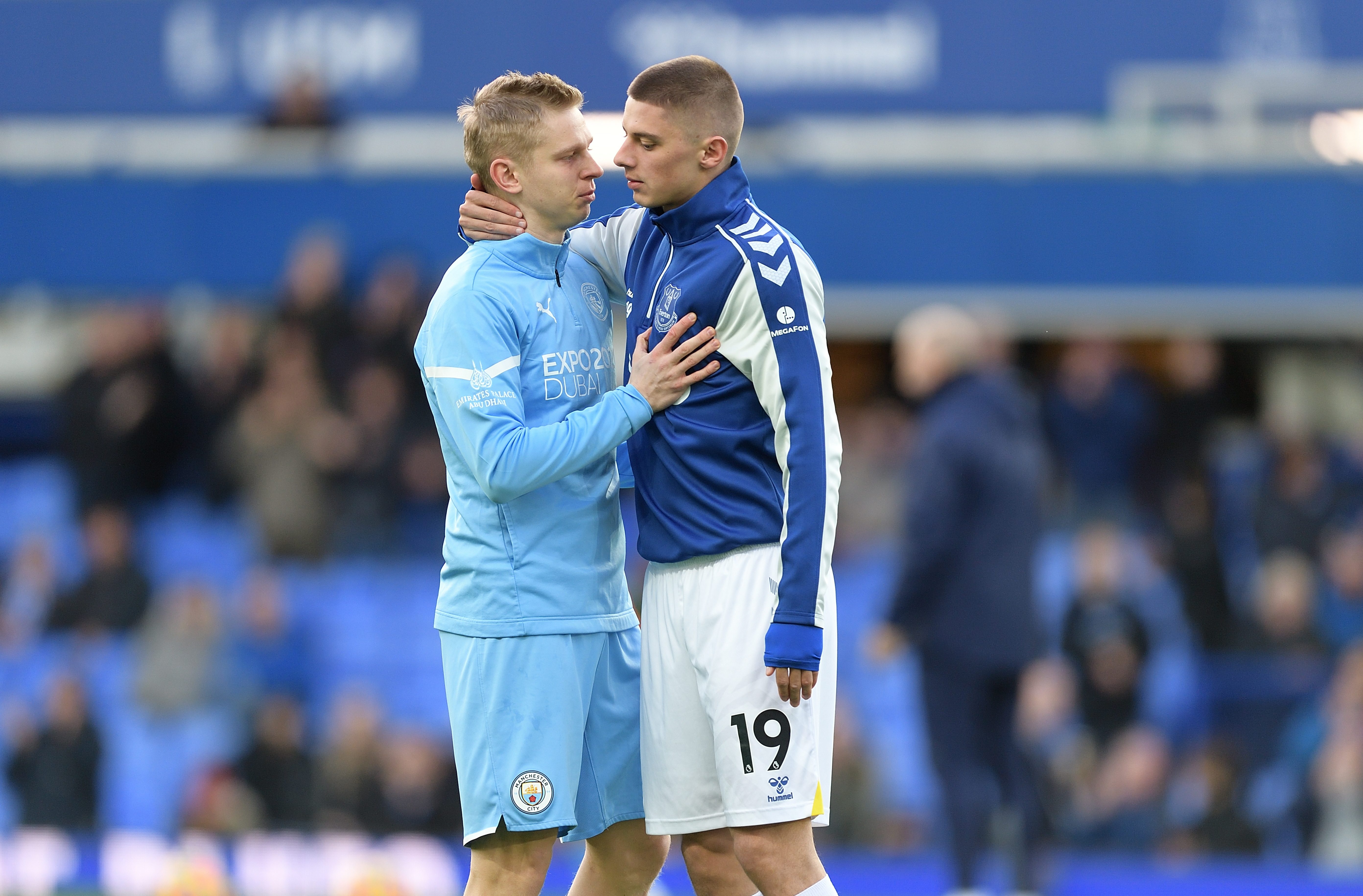 The pair shared an embrace pre-match