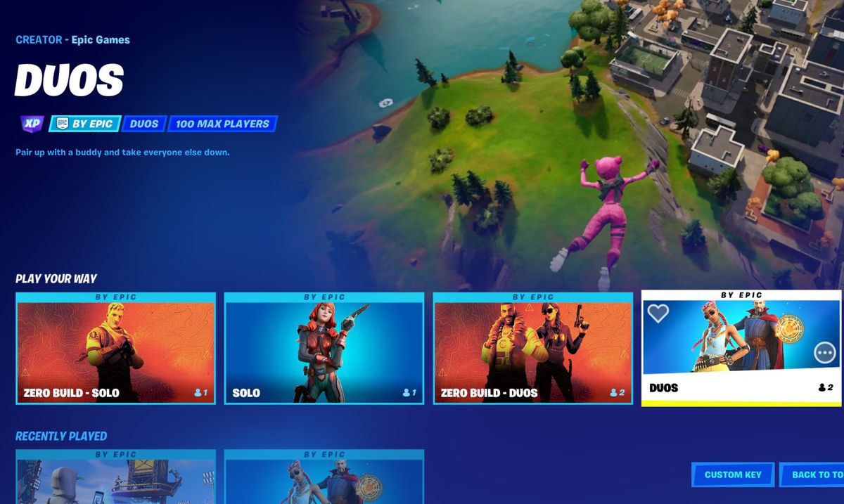 Fortnite Queue with Normal or Zero Build options
