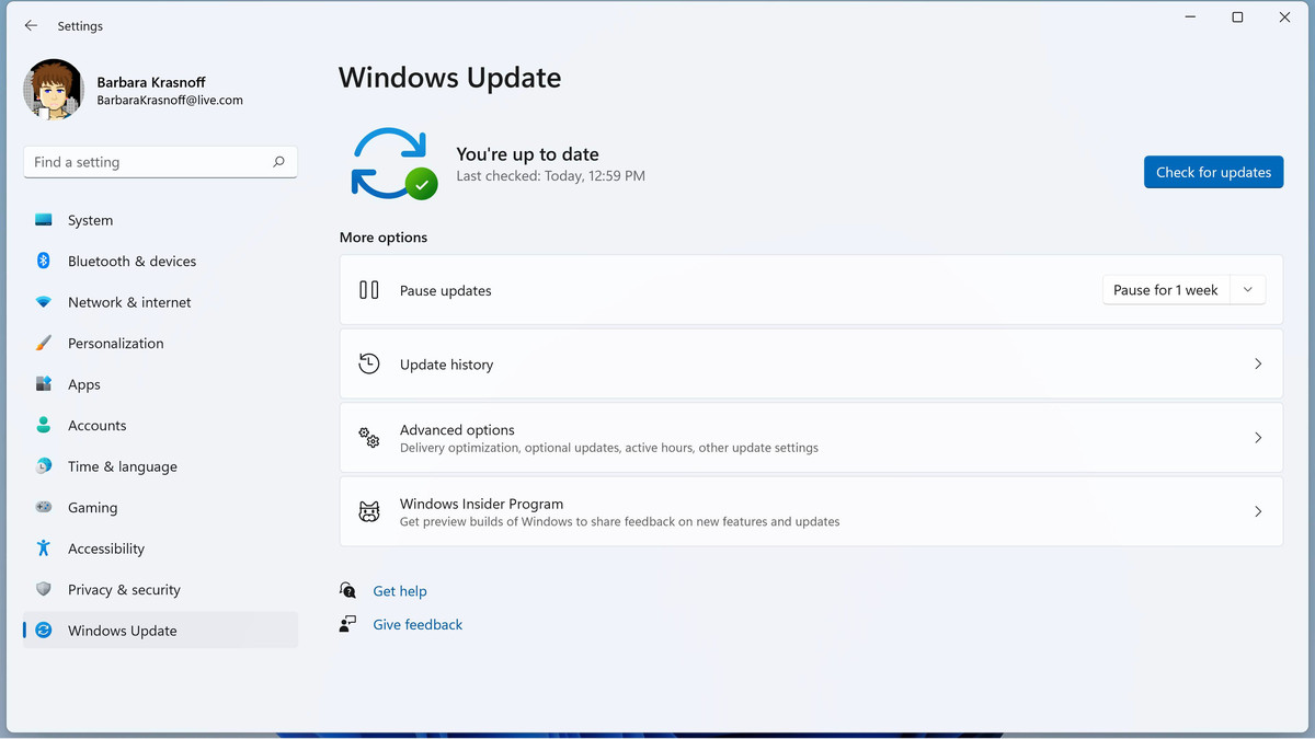 Open Windows Update to see if you are up to date.