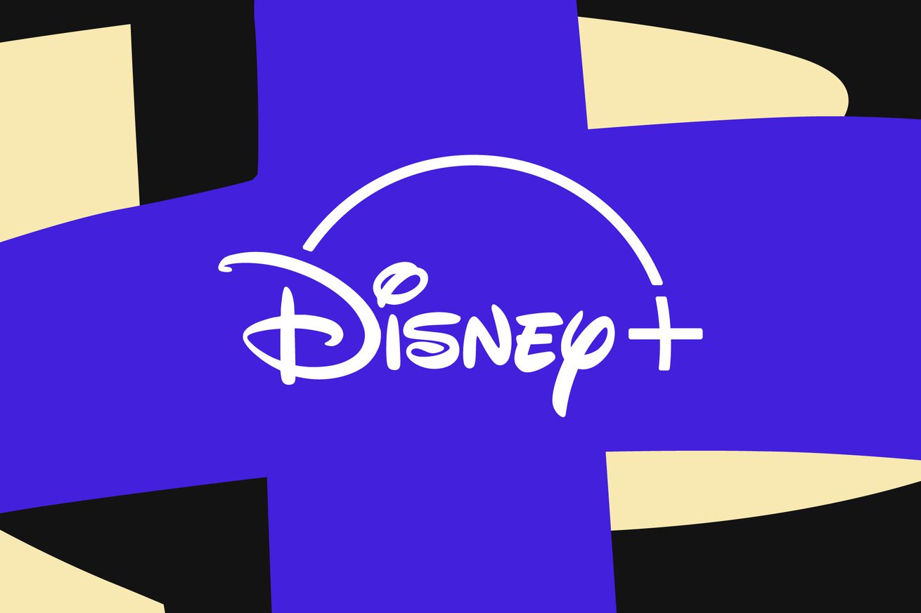A colorful graphic illustration of the disney plus logo.